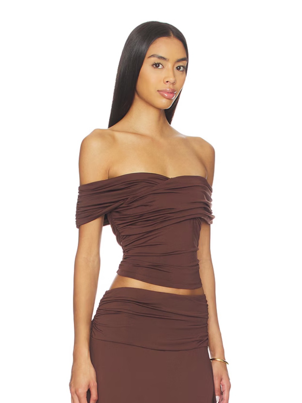 NIA Magnolia Top in Chocolate Size XS - Picture 3 of 7